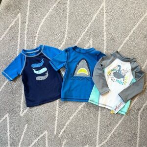 Cat & Jack Bundle of 3 UPF 50 Swim Shirt Rash Guards NWT Boys 12 Months